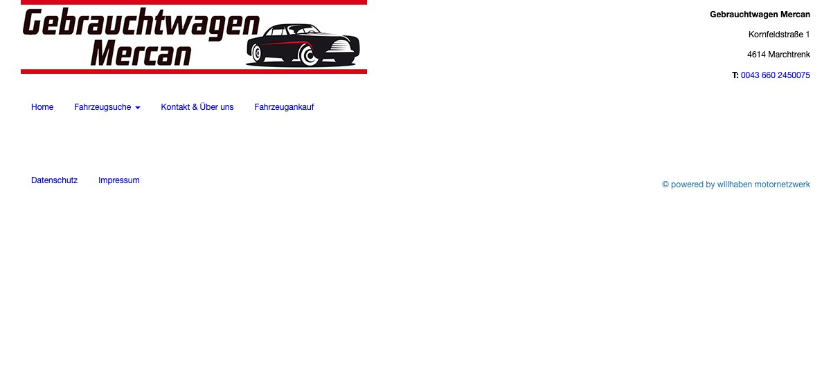 Alte Website davor — einfache Vorlage