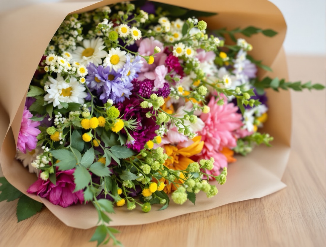 Trockenblumen Morgenrot
