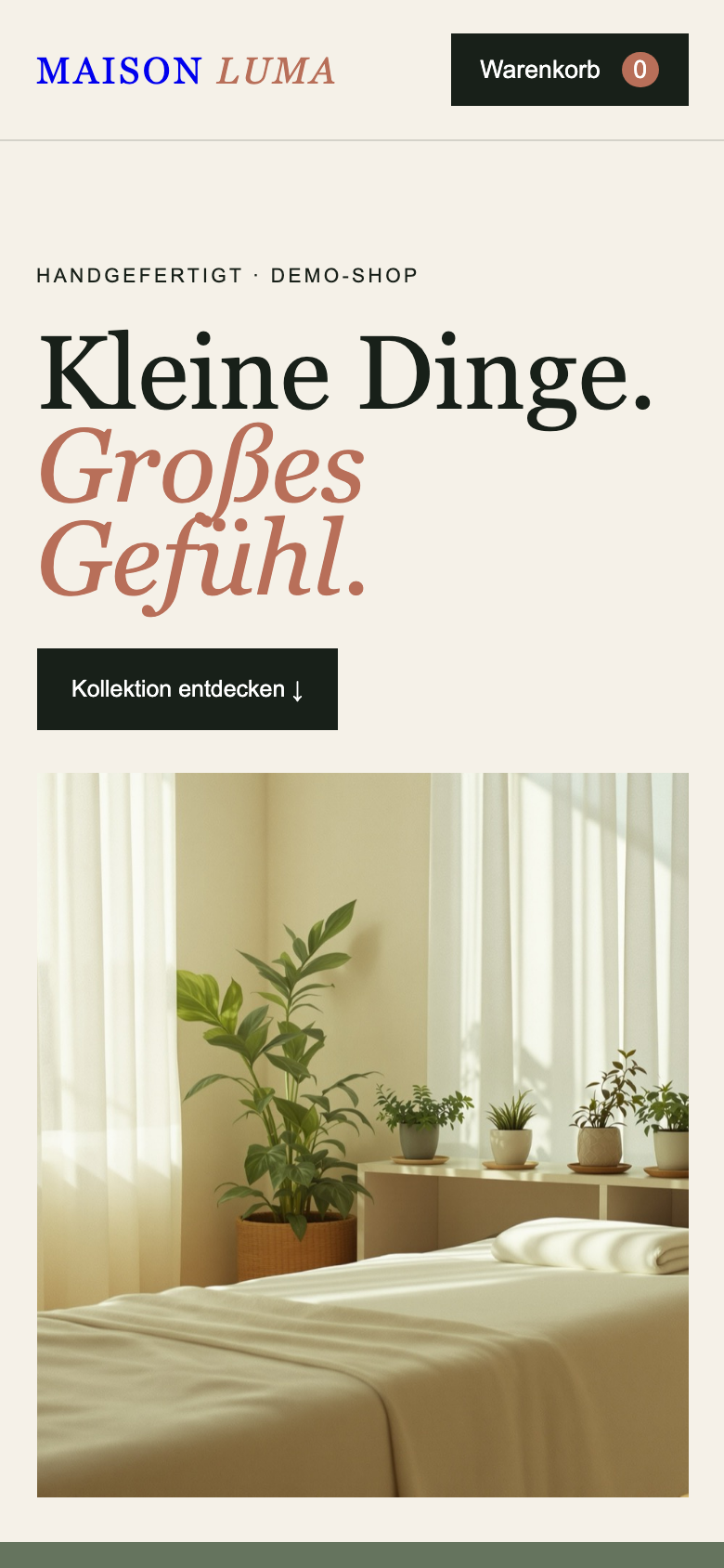 WebSofort Onlineshop in der mobilen Ansicht