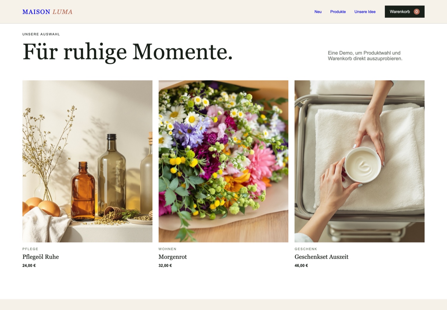 Onlineshop mit Produktübersicht, Warenkorb und Bestellverwaltung